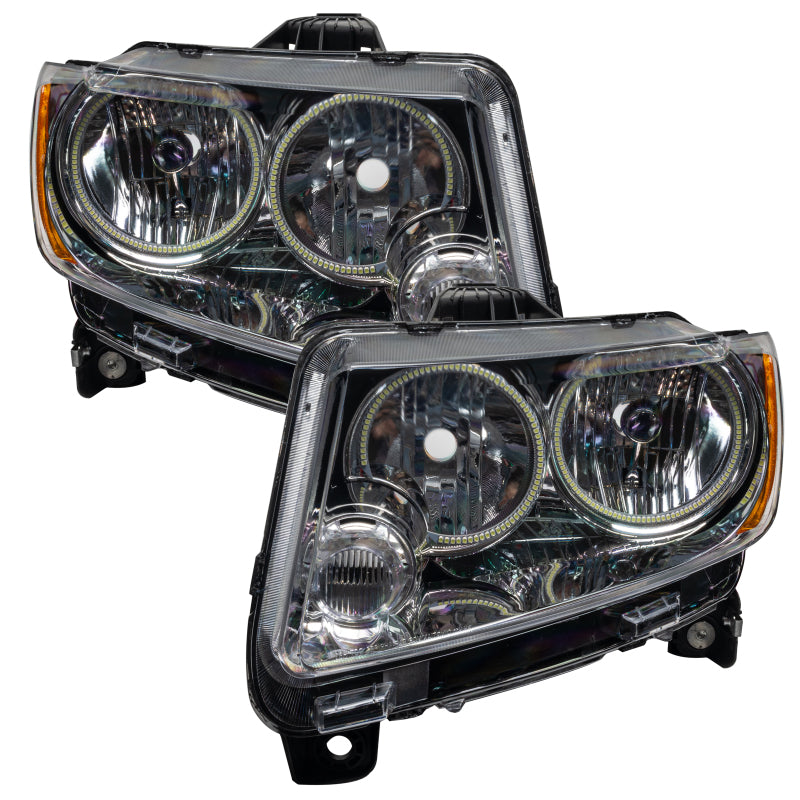 Oracle 11-13 Jeep Grand Cherokee Pre-Assembled Halo Headlights (Non HID) Chrome - Red - 7070-003