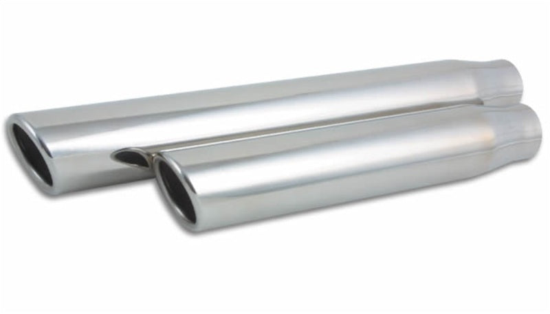 Vibrant 3in Round SS Truck/SUV Exh Tip (Single wall Angle Cut Rolled Edge) - 2.5in inlet 11in long - 1575