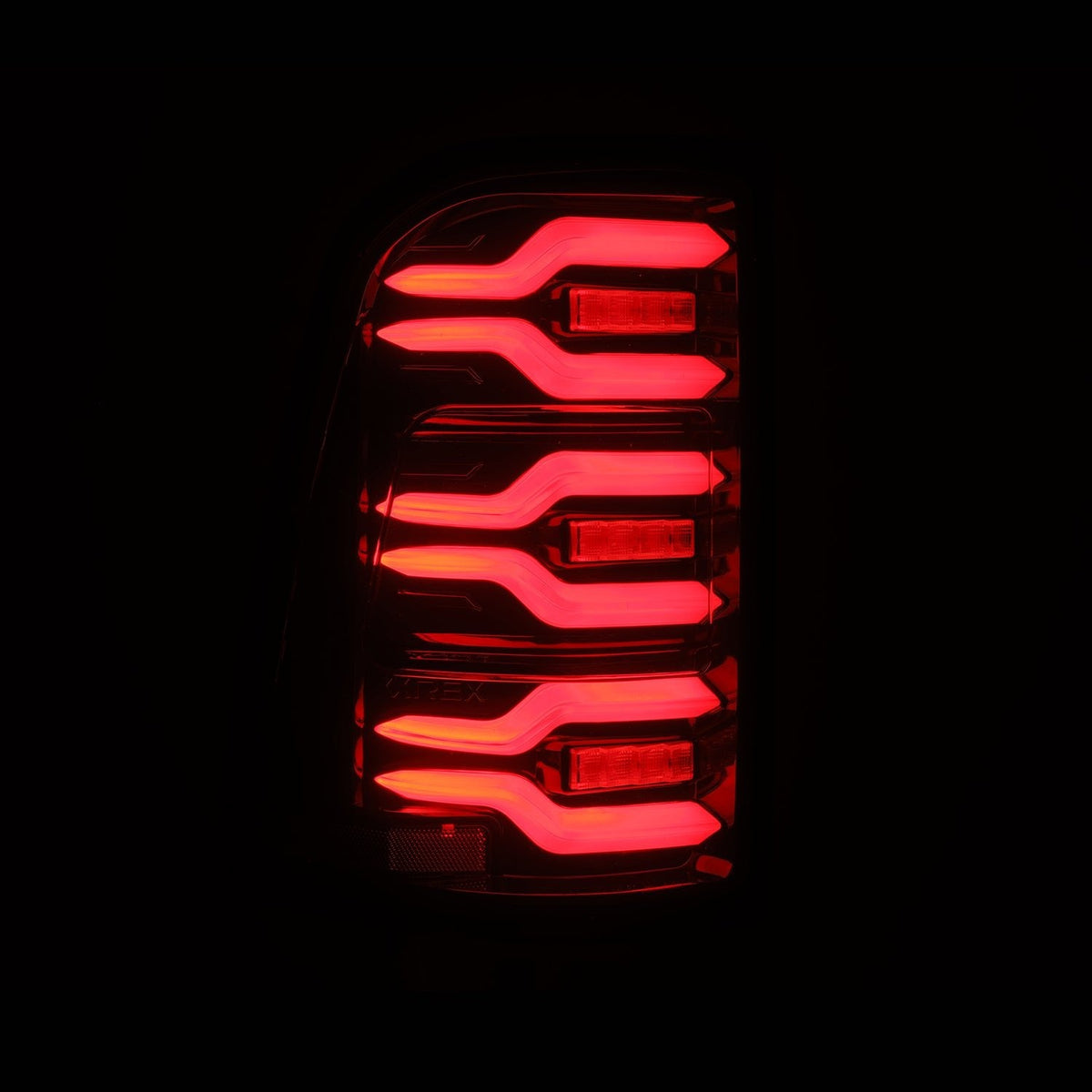 Alpharex 2025 Dodge Ram 1500 Luxx-Series LED Tail Lights - Black/Red - 640052 for 2025 Dodge Ram 1500 - angle view