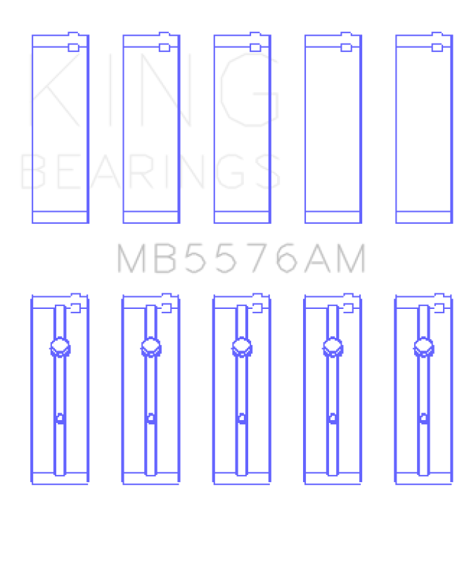 King Engine Bearings Ford J4B/J4C (Size +1.0mm) Main Bearing Set - MB5576AM1.0