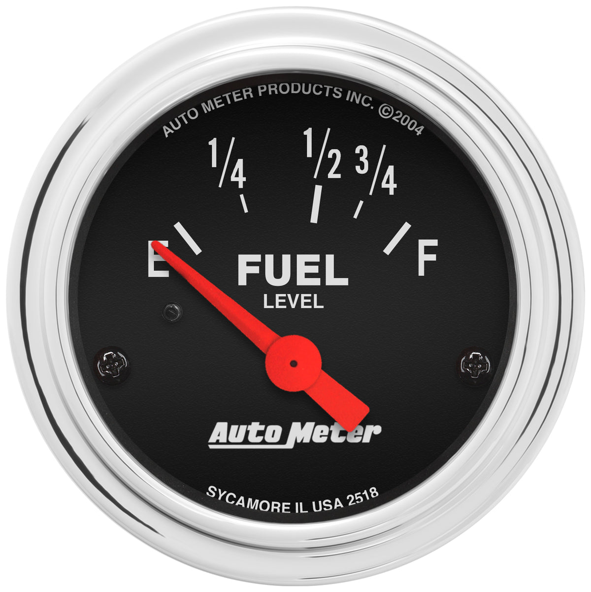 AutoMeter Gauge Fuel Level 2-1/16in. 16 Ohm(e) to 158 Ohm(f) Elec Traditional Chrome - 2518