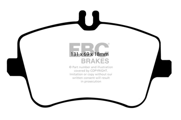 EBC 02-03 Mercedes-Benz C230 (W203) 2.3 Greenstuff Front Brake Pads - DP21365 for 2001-2007 Mercedes Benz C Class - front vie
