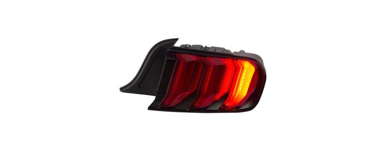 Raxiom 15-23 Ford Mustang Euro Style LED Tail Lights- Gloss Black Housing- Red Lens - 412123 - angle view