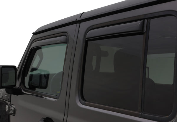 AVS 2018 Jeep Wrangler Unlimited (4-Door) Ventvisor In-Channel Window Deflectors 4pc - Smoke - 194811 for 2018-2026 Jeep Wran