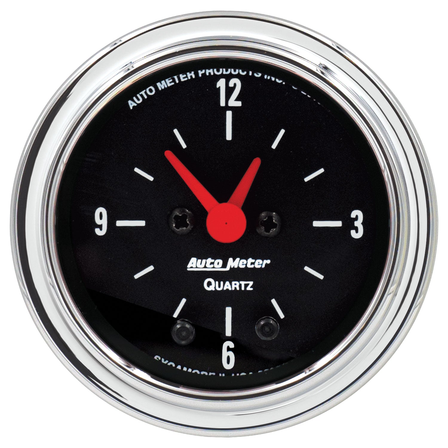 Autometer Traditional Chrome 2-1/16in 12HR Analog Clock Gauge - 2585
