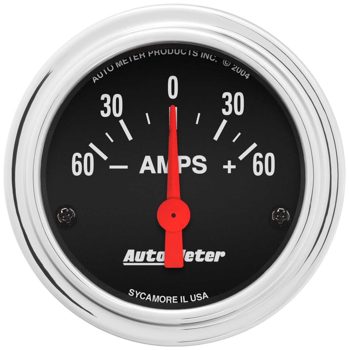 Autometer Traditional Chrome Electrical Ammeter 2 1/6in 60A Gauge - 2586