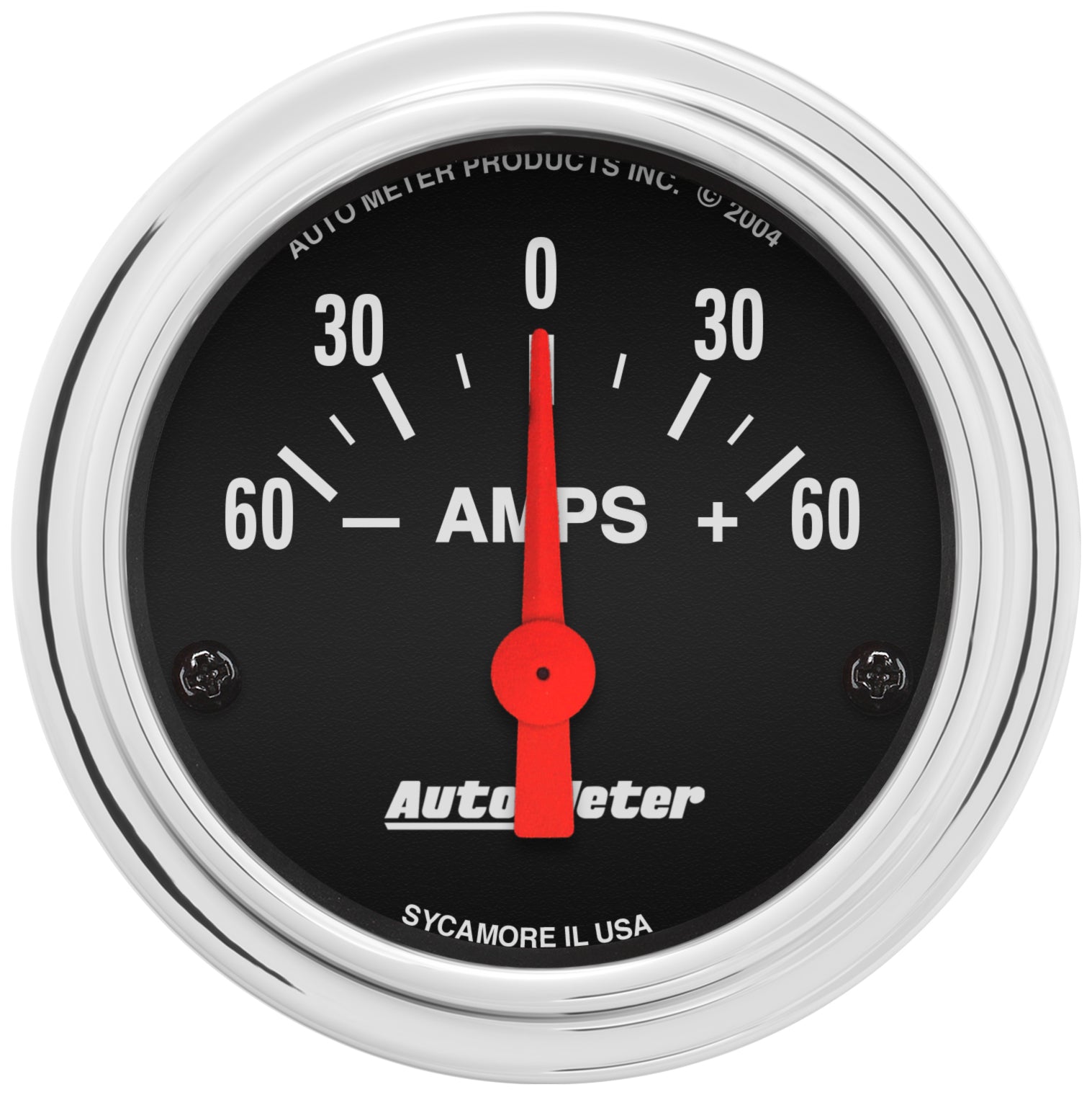 Autometer Traditional Chrome Electrical Ammeter 2 1/6in 60A Gauge - 2586