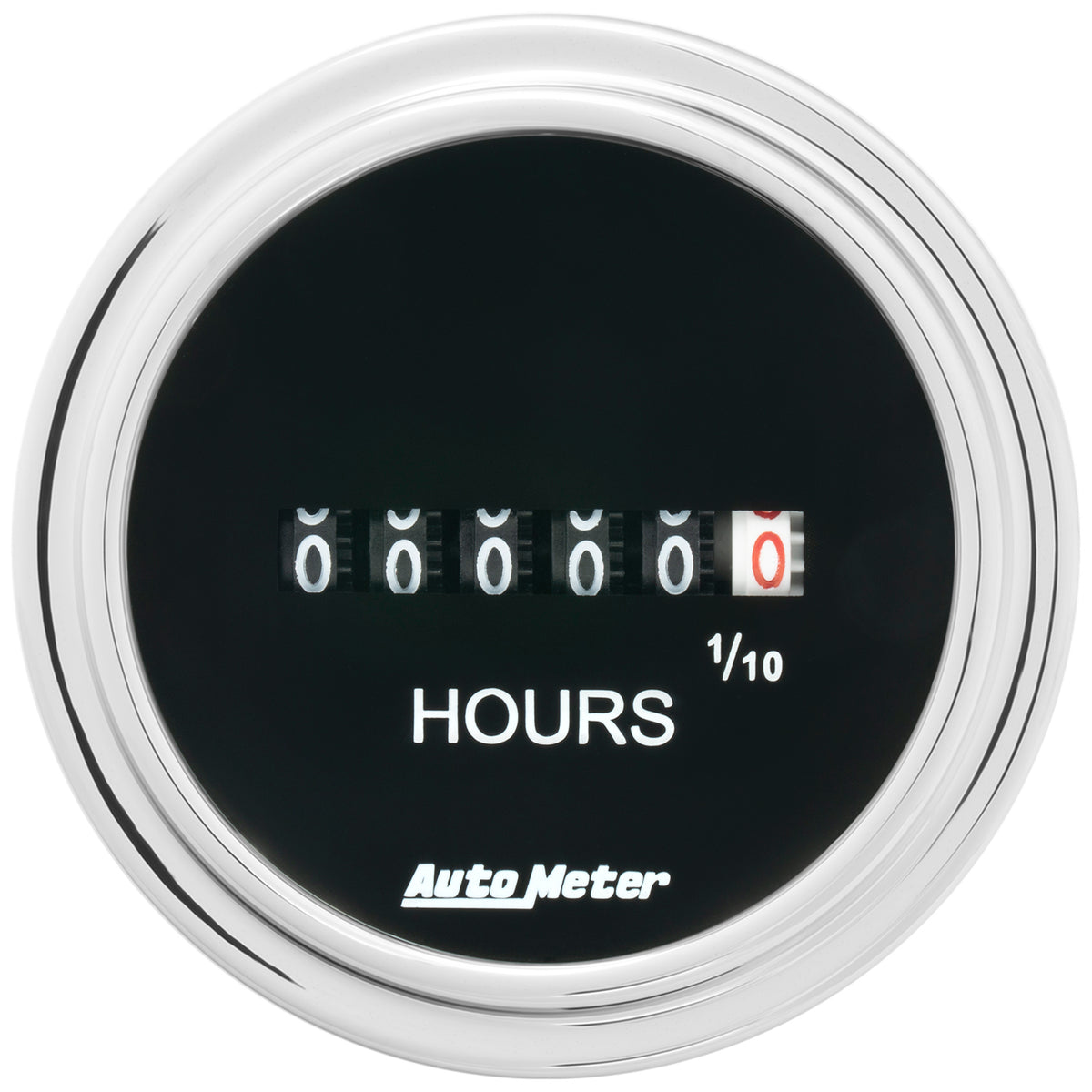 Autometer Traditional Chrome 52mm 100k Short Sweep Electronic Hourmeter - 2587