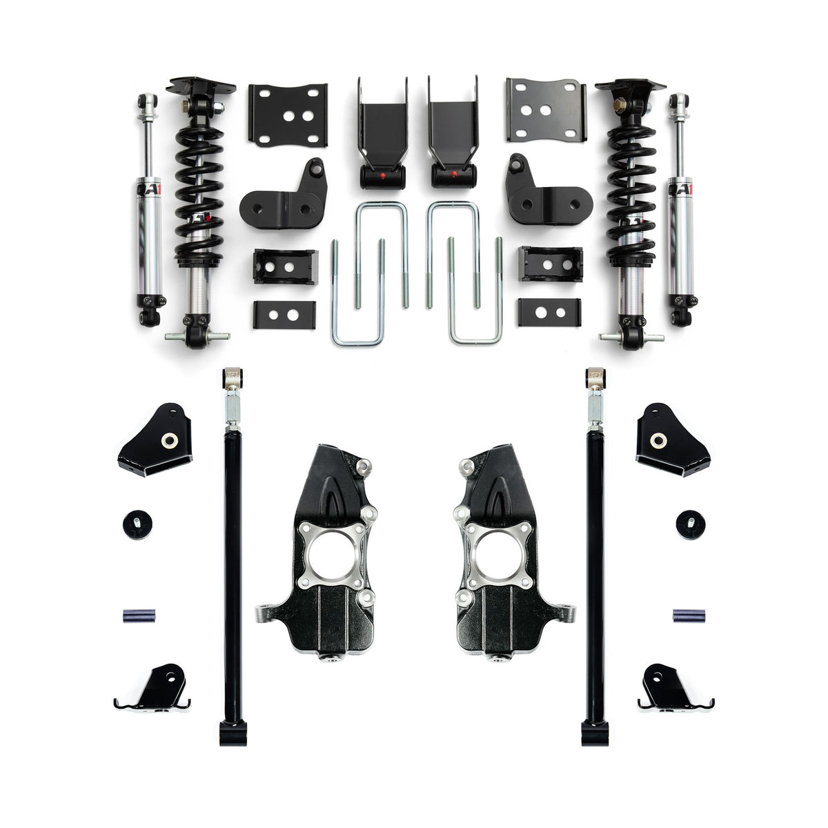 QA1 21-26 Ford F150 4WD Lowering Kit w/ Spindles Single Adjustable 3.5in-5.5in - LK12-FF06