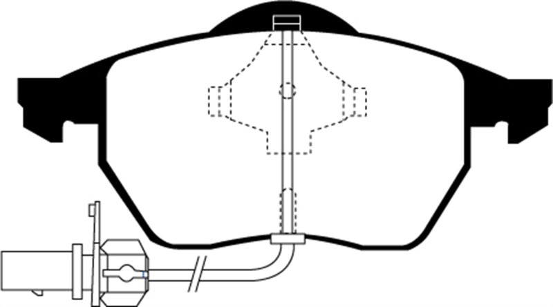 EBC 10-13 Audi A3 2.0 TD Ultimax2 Rear Brake Pads - UD340 for 1984-2018 Volkswagen Jetta - front view