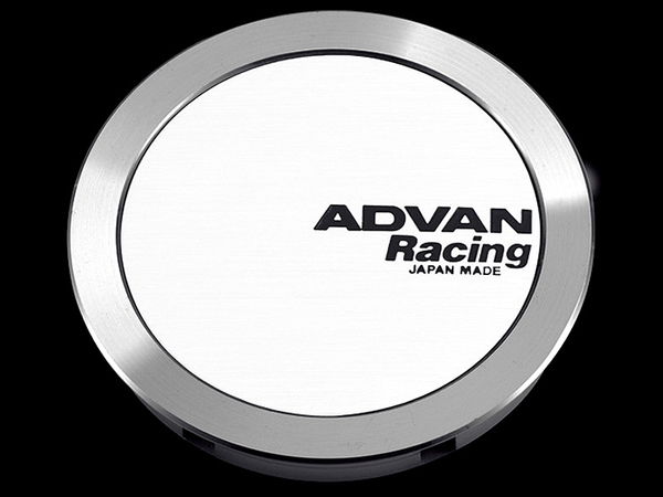 Advan 63mm Full Flat Centercap - White/Silver Alumite - V2388 by Advan
