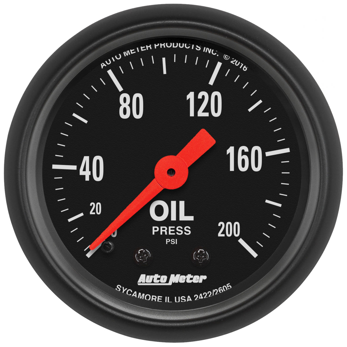Autometer Z Series 52mm 0-200 PSI Mechanical Oil Pressure Gauge - 2605