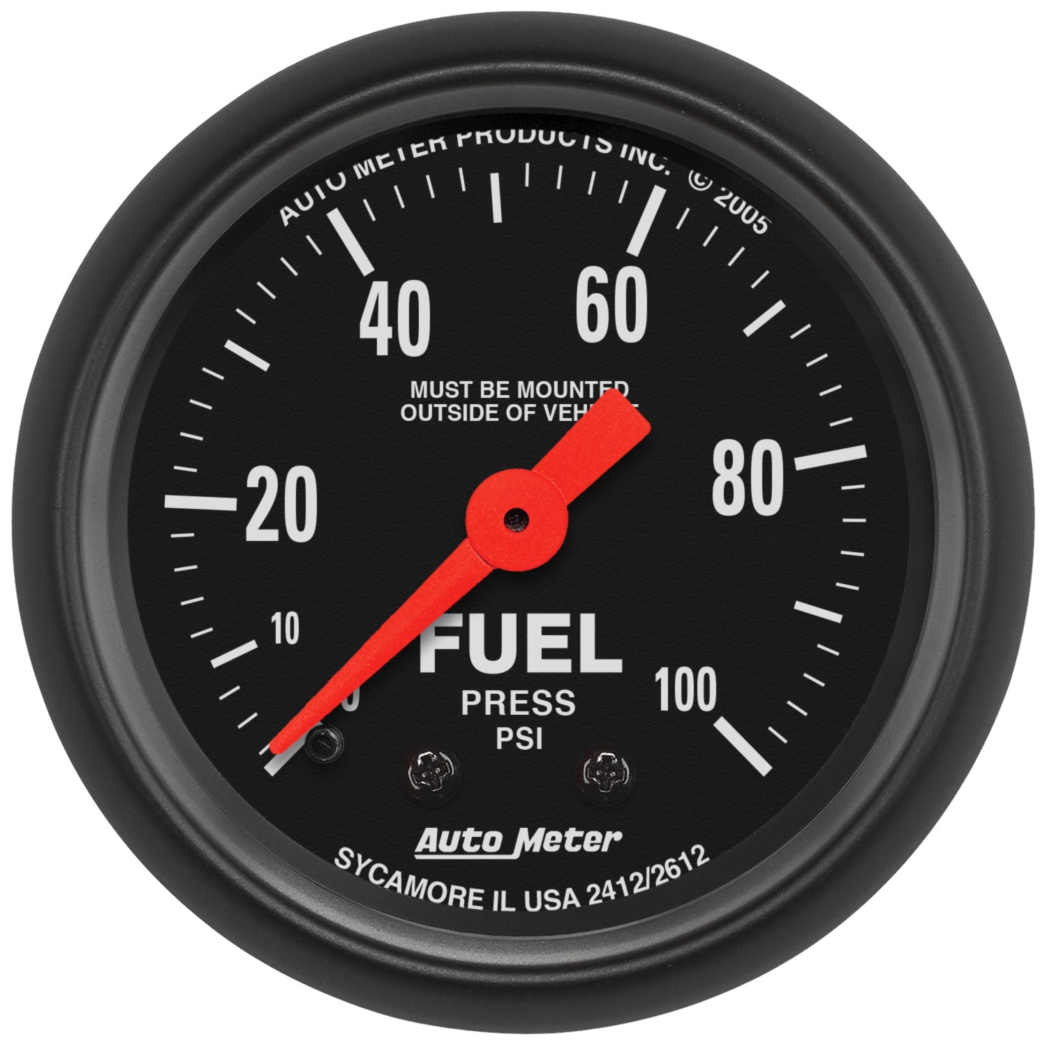 Autometer Z Series 52mm 0-100 PSI Mechanical Fuel Pressure Gauge - 2612