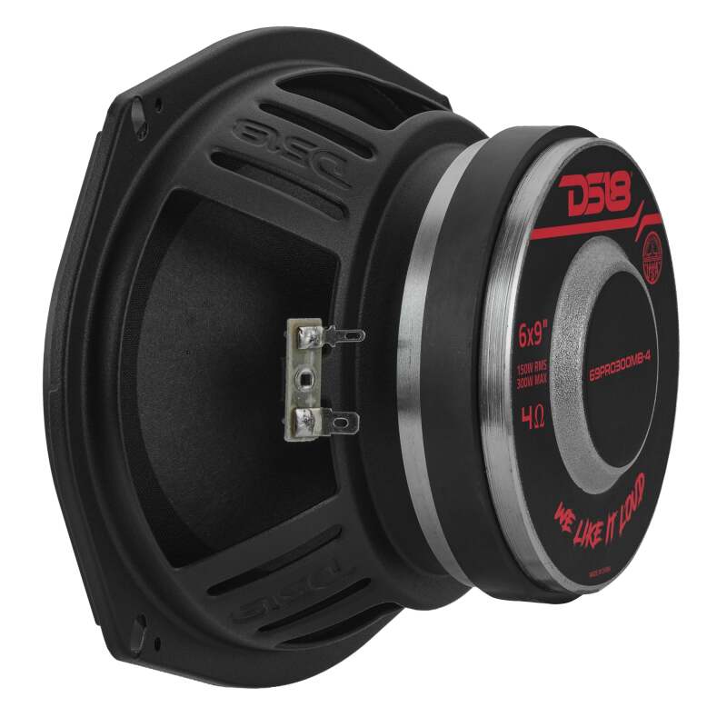 DS18 6x9in 150 Watts RMS 4ohm Mid-Bass Water-Resistant Cone Loudspeaker - 69PRO300MB-4 - angle view