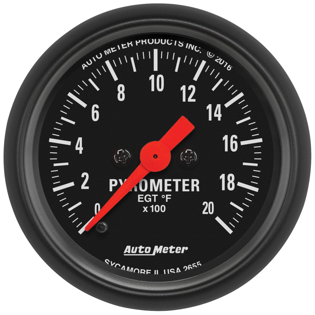 Autometer Z Series 52mm 2000 Degree Pyrometer (EGT) Gauge - 2655