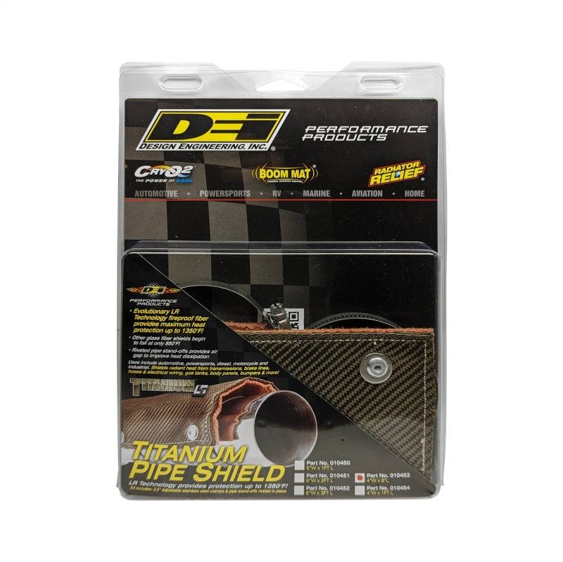 DEI Pipe Shield w/Stainless Steel Clamps - 4in x 8in - Titanium - 10453