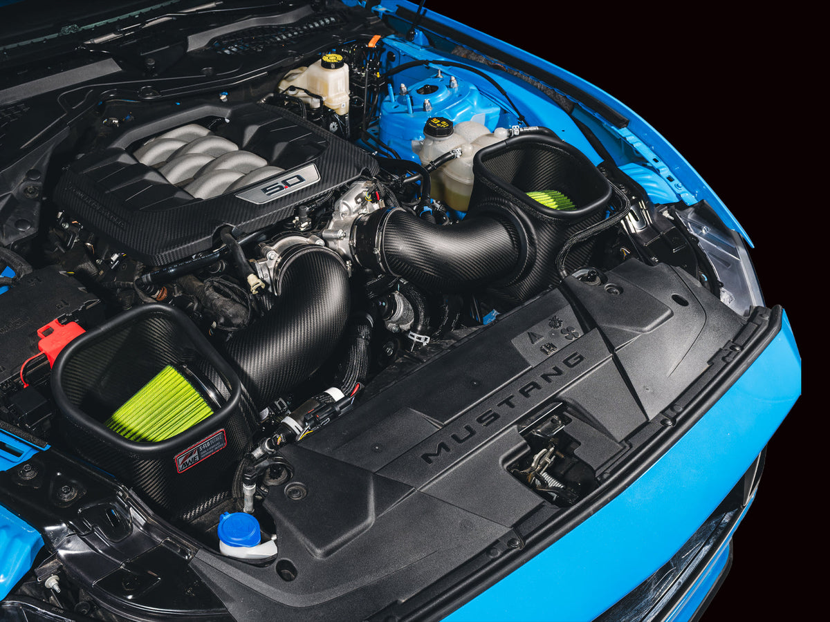 AWE 24-26 Ford S650 Mustang GT/Dark Horse S-FLO Carbon Intake - 2660-15650 for 2024-2026 Ford Mustang - front view