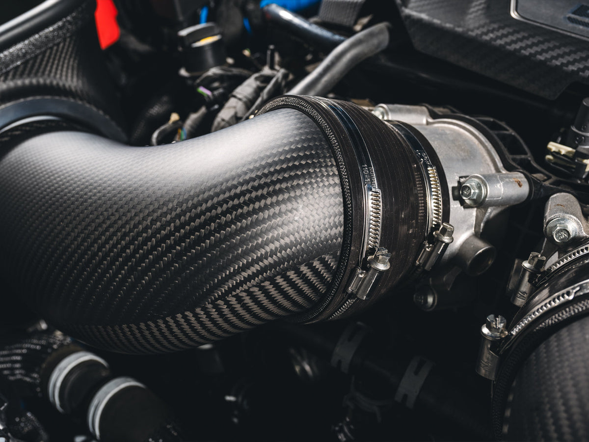 AWE 24-26 Ford S650 Mustang GT/Dark Horse S-FLO Carbon Intake - 2660-15650 for 2024-2026 Ford Mustang - side view
