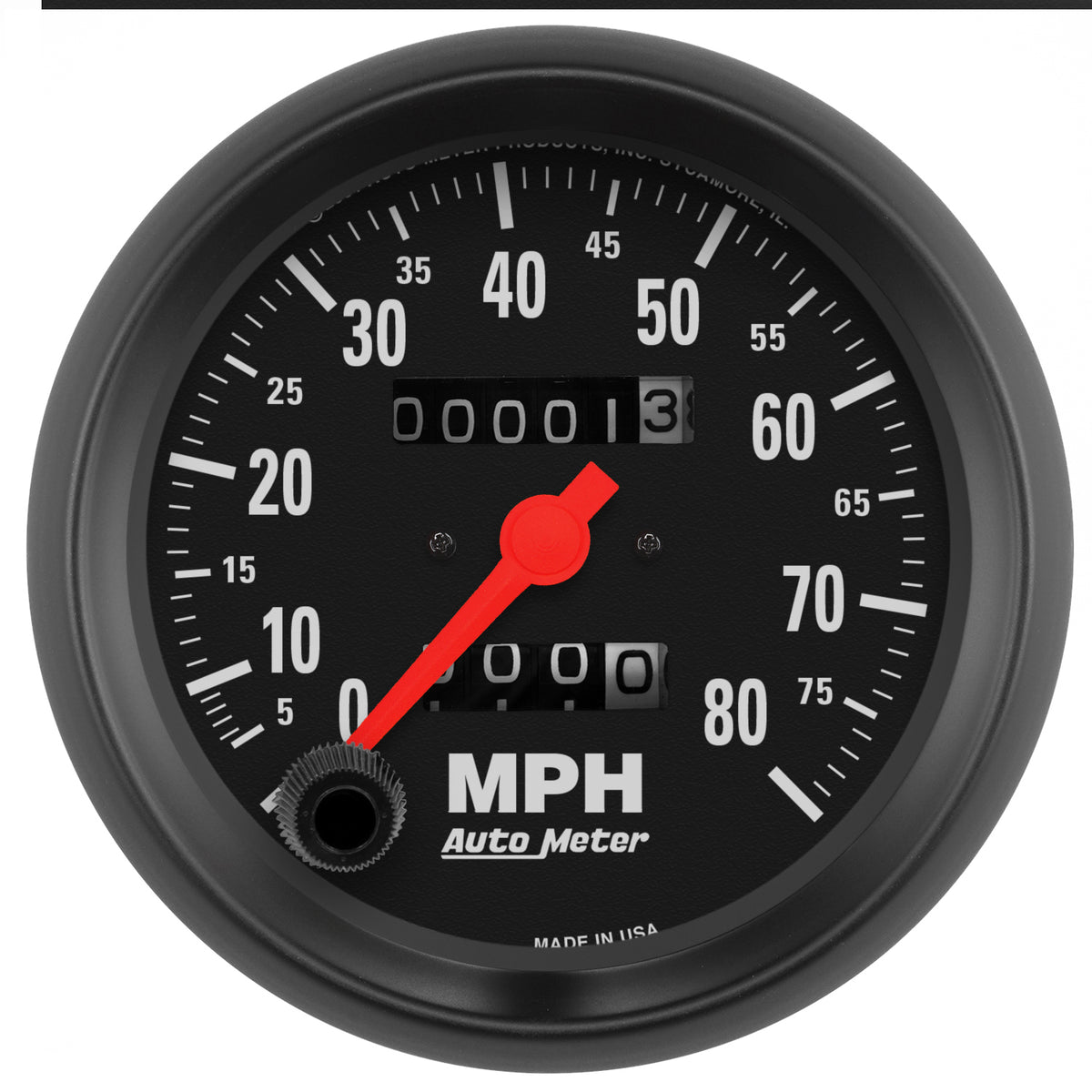 Autometer Z Series 3-3/8in Mechanical 0-80mph Speedometer Gauge - 2690