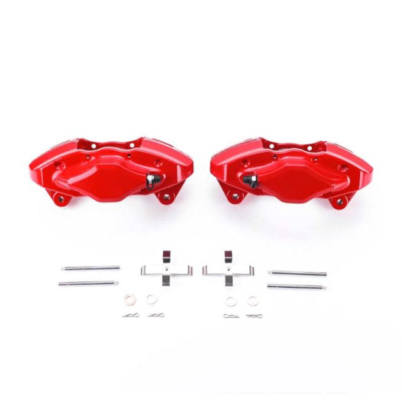 Power Stop 08-14 Subaru Impreza Rear Red Calipers w/o Brackets - Pair - S3780 for 2008-2014 Subaru Impreza - front view
