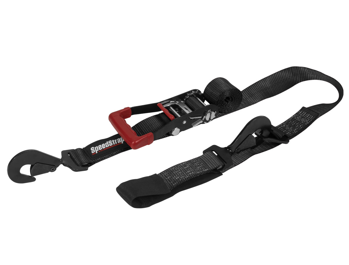 SpeedStrap 2In x 10Ft Ratchet Tie Down w/ Twisted Snap Hooks, Black - 26011