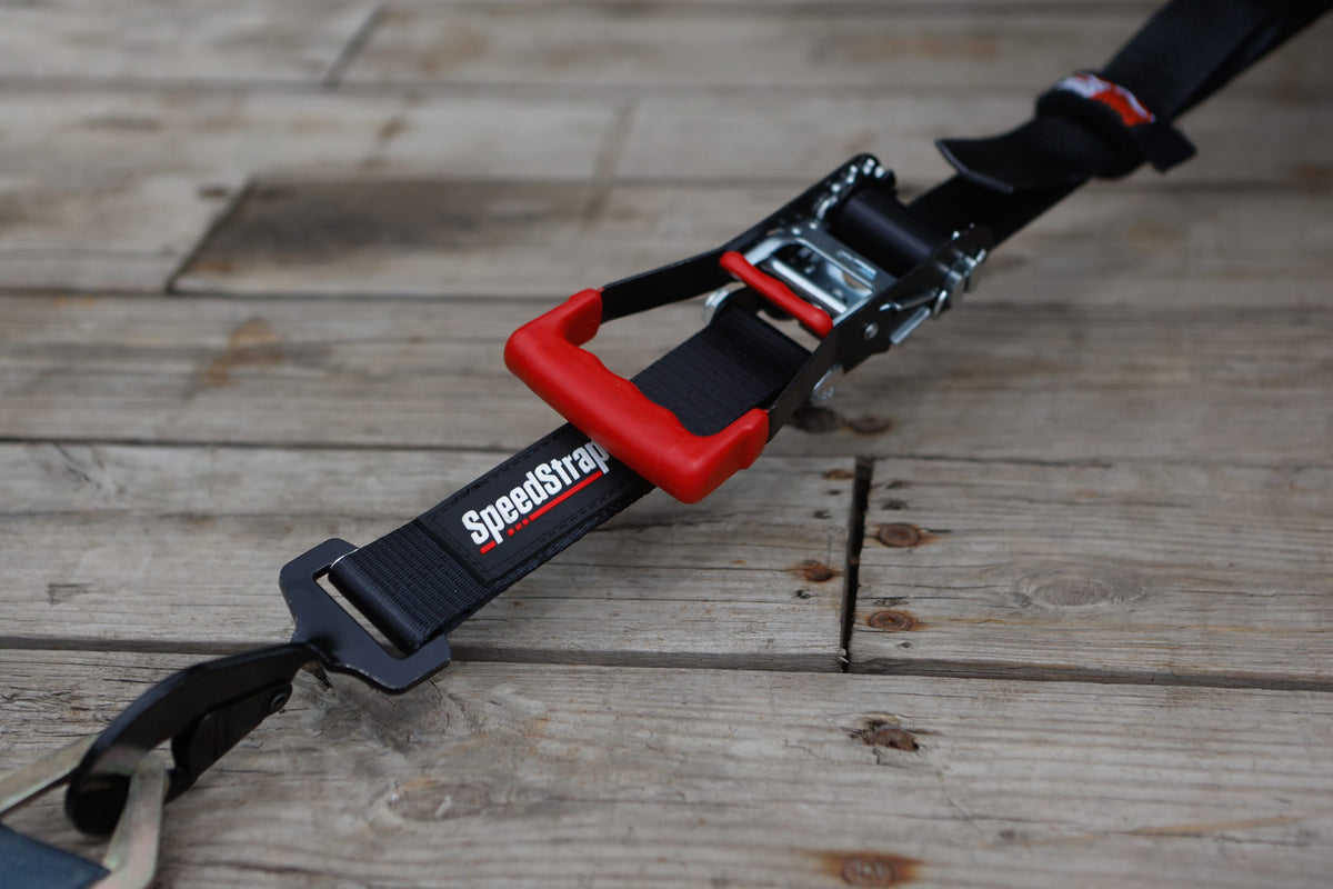 SpeedStrap 2In x 10Ft Ratchet Tie Down w/ Twisted Snap Hooks, Black - 26011