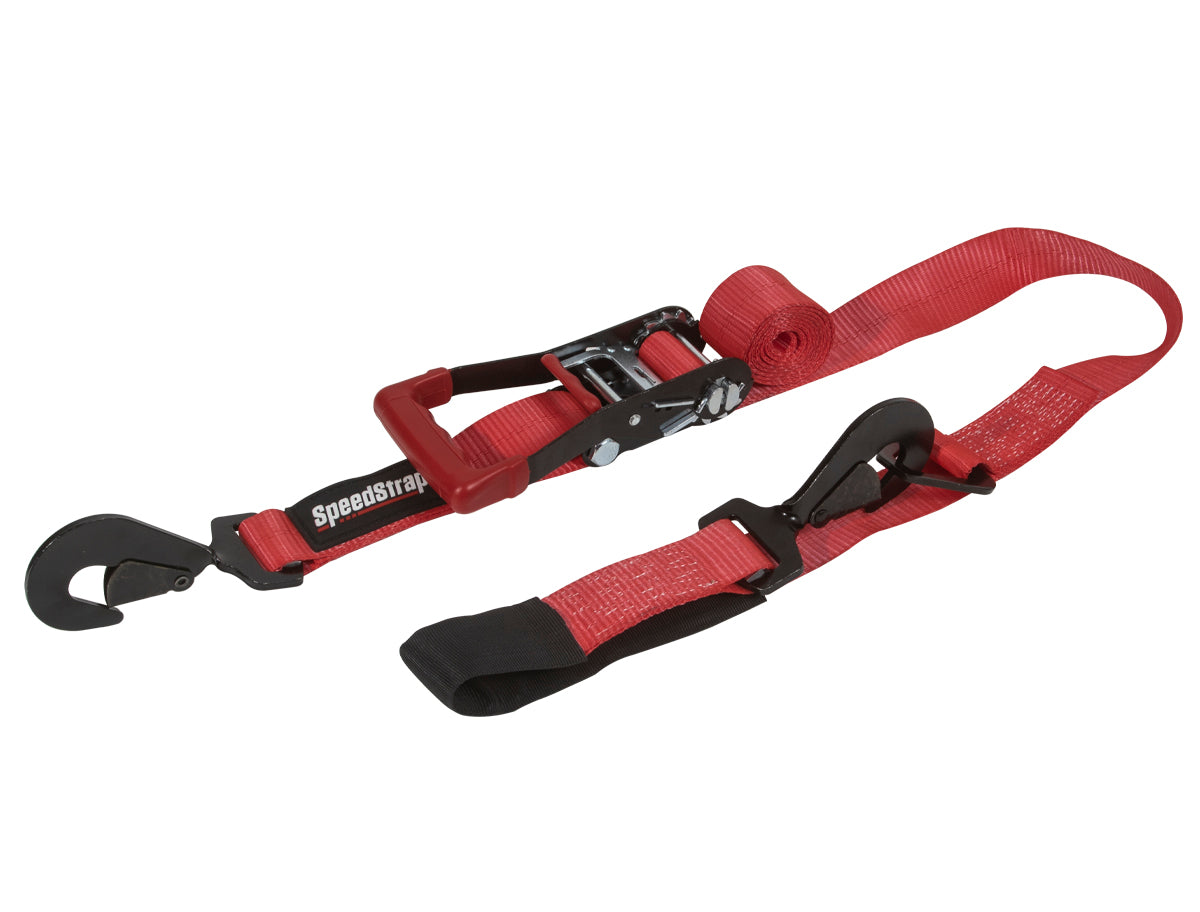 SpeedStrap 2In x 10Ft Ratchet Tie Down w/ Twisted Snap Hooks - Red - 26013