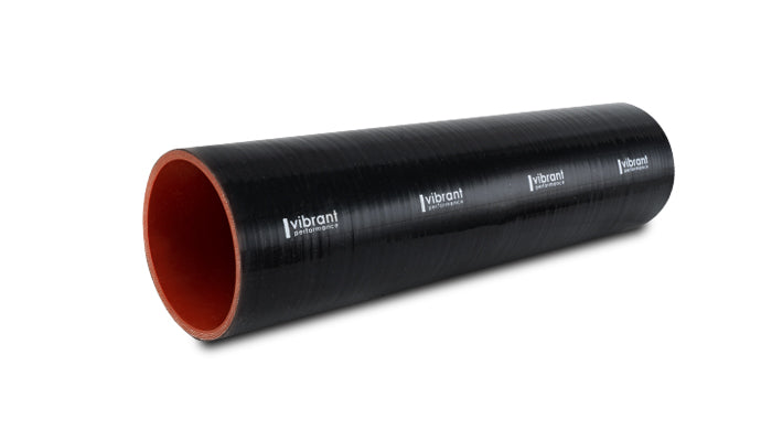 Vibrant 4 Ply Reinforced Silicone Straight Hose Coupling - 2.5in I.D. x 12in long (BLACK) - 27111