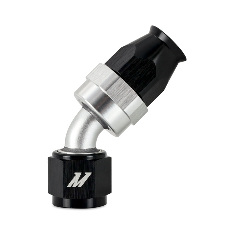 Mishimoto Aluminum PTFE -8AN 45 Degree Fitting Black - MMFT-SW-08P-45