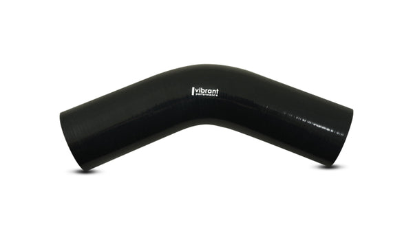 Vibrant 4 Ply Reinforced Silicone Elbow Connector - 2.5in I.D. - 45 deg. Elbow (BLACK) - 2752