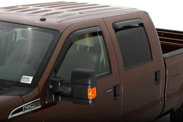 AVS 99-16 Ford F-250 Supercab Ventvisor Outside Mount Window Deflectors 4pc - Smoke - 94522 for 1999-2016 Ford F 250 - front 