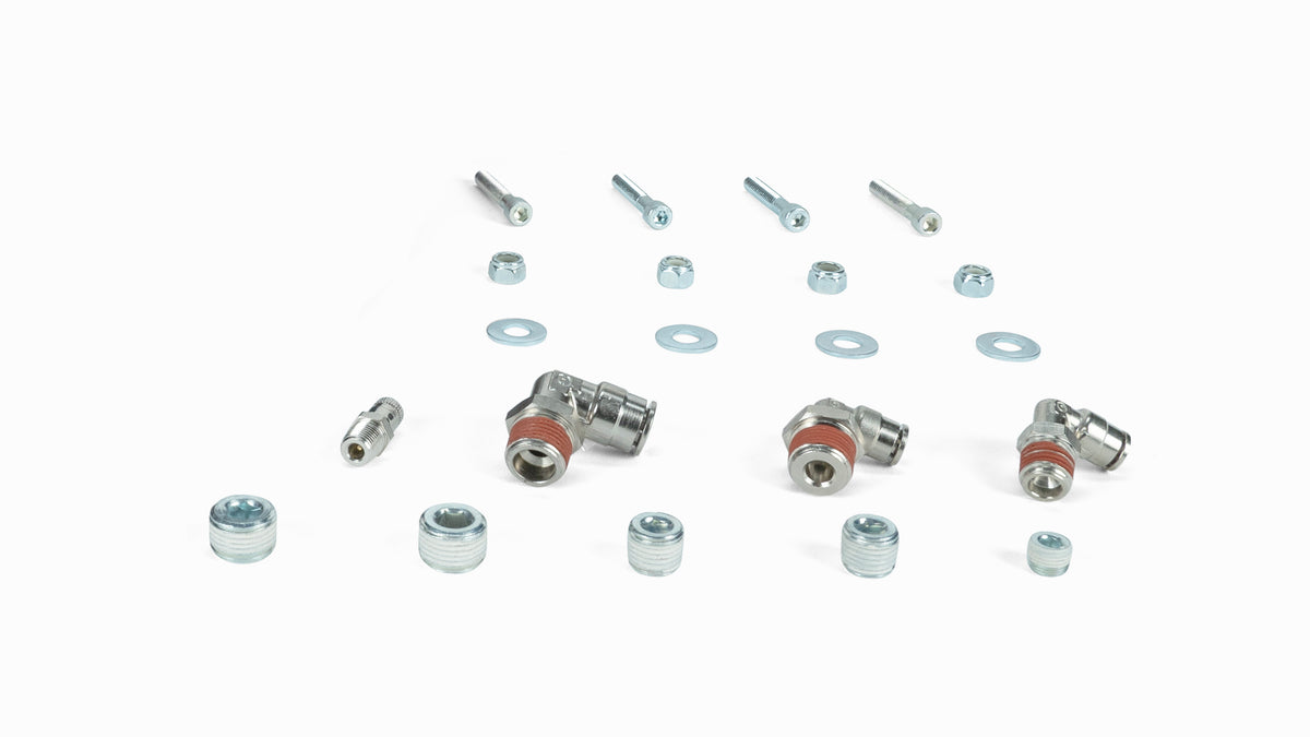 Air Lift 18in FLO Tank w/ Viair 444c Compressor (Incl. Fittings & Tank Mounting Hardware) - 27762