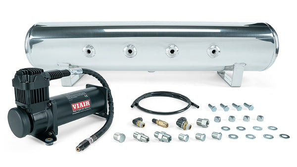 Air Lift 4 Gal. 7-Port Tank w/ Viair 444b Blk Compressor (Incl. Fittings & Mounting Hardware) - 27807