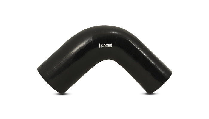 Vibrant 4 Ply Reinforced Silicone 90 degree Transition Elbow - 2.5in I.D. x 3in I.D. (BLACK) - 2782