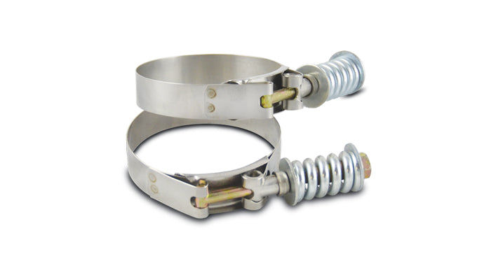 Vibrant Stainless Steel Spring Loaded T-Bolt Clamps (Pack of 2) - Clamp Range 4.78in-5.08in - 27845