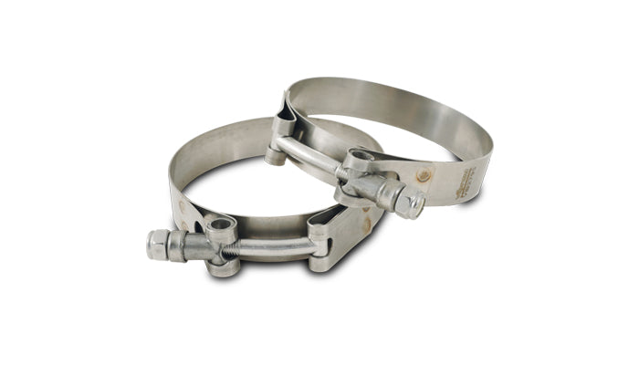 Vibrant SS T-Bolt Clamps Pack of 2 Size Range: 2.75in to 3.10in O.D. For use with 2.5in I.D. coup - 2793