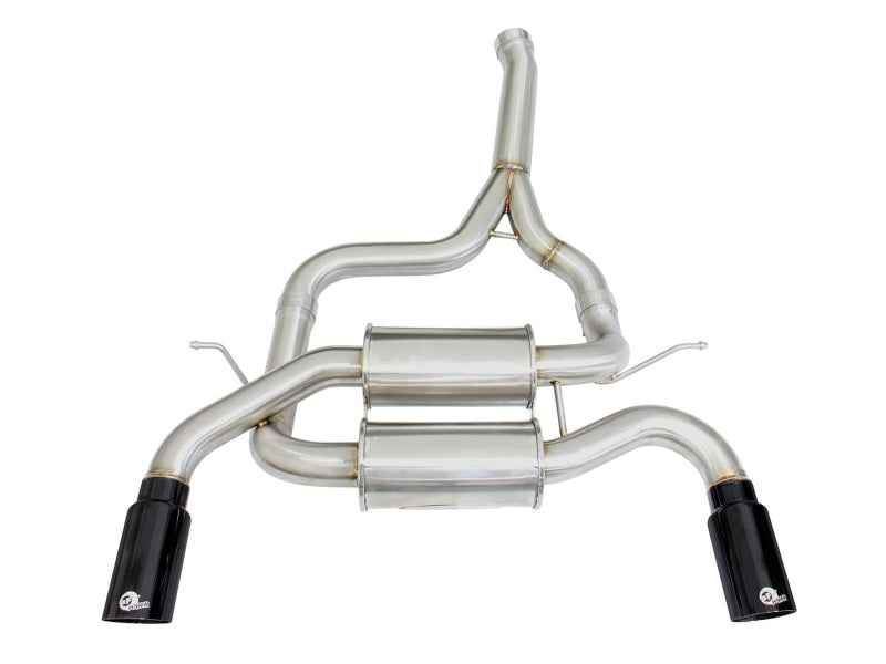 aFe MACHForce XP SS-304 Black Tip 2.5in Dia Axle Back Exhaust 12-15 BMW 335i (F30) 3.0L (t) - 49-36325-B