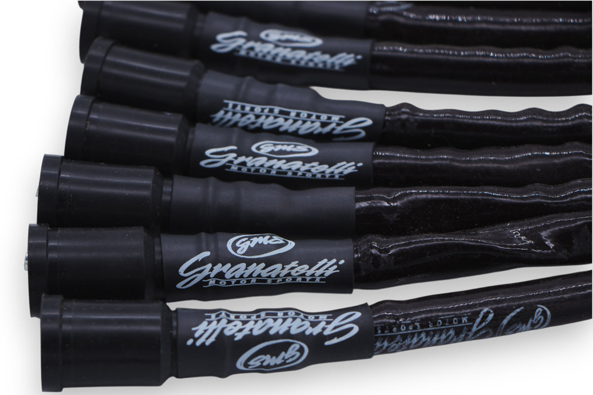 Granatelli 10-14 Ford 6.2L Perf Wire Set w/Inserts/Black Hi-Temp Jacket/Black Fire Sleeve - 28-2116HTBB