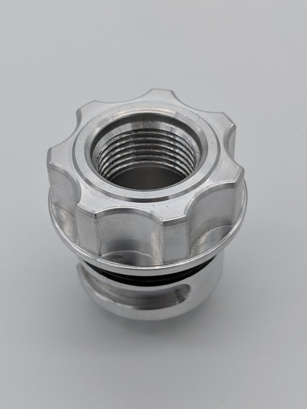Granatelli GM LS/LT / Ford Coyote -10AN ORB Female Threaded Insert Vented Oil Fill Cap - Natural - 280117