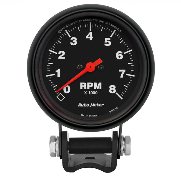 Autometer Black 2-5/8 inch 8000 rpm Tachometer Mini Tach Gauge - 2892