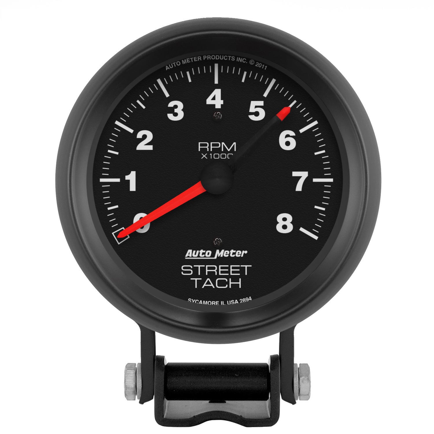 Autometer Z-Series 3-3/4in 8K RPM Pedestal w/ Red Line Tachometer Gauge - 2894