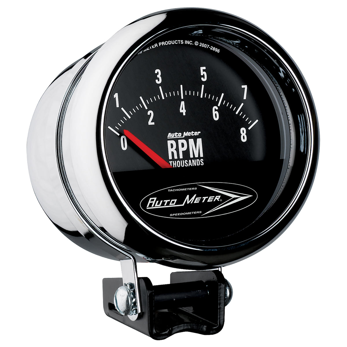 Autometer Traditional Chrome 3-3/4in 8k w/ Retro Short Sweep Tachometer - 2897