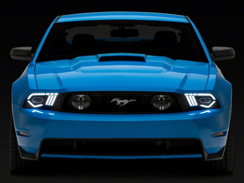 Raxiom 10-12 Ford Mustang w/ Factory Halogen LED Projector Headlights- Blk Housing (Clear Lens) - 422461