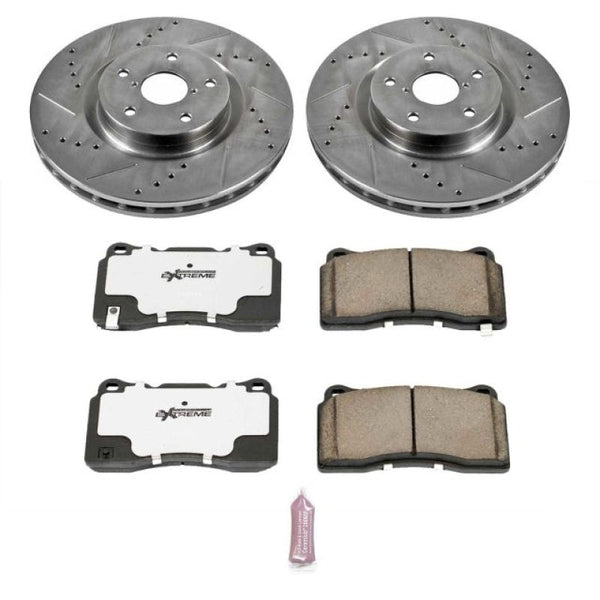Power Stop 05-14 Subaru Impreza Front Z26 Street Warrior Brake Kit - K131-26 for 2005-2014 Subaru Impreza - front view