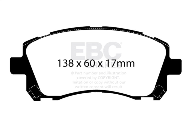 EBC 01-02 Subaru Impreza 2.0 Turbo WRX Bluestuff Front Brake Pads - DP51134NDX