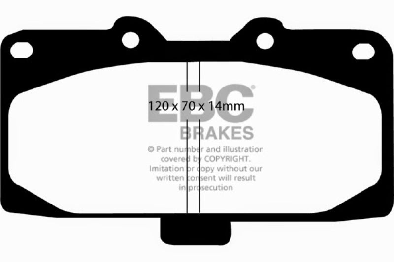 EBC 02-06 Subaru Baja 2.5 Ultimax2 Rear Brake Pads - UD770 for 2000-2012 Subaru Legacy - front view