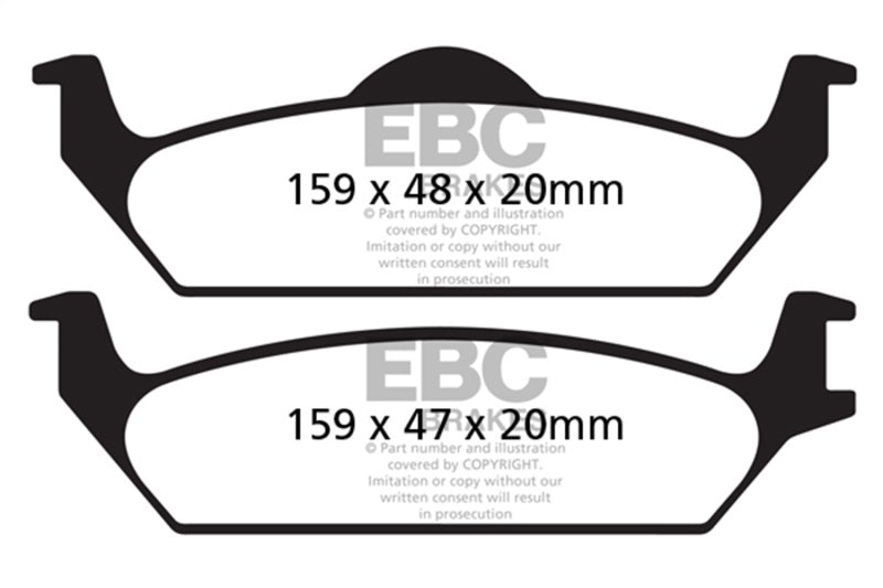 EBC 03-04 Dodge Dakota 2WD 3.7 Ultimax2 Front Brake Pads - UD962 for 2003-2004 Dodge Dakota - front view