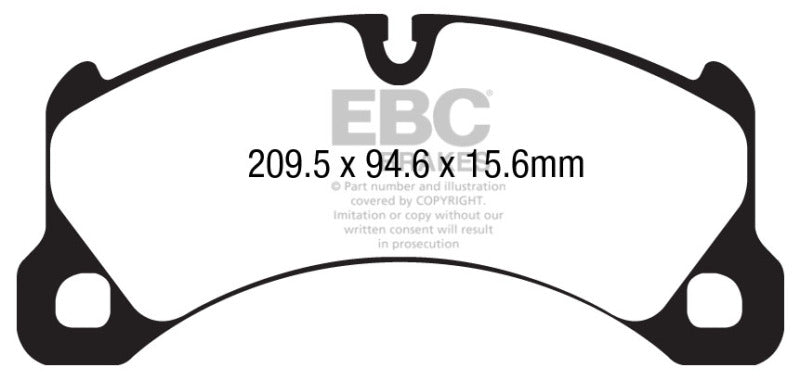 EBC 10+ Porsche Cayenne 3.6 Yellowstuff Front Brake Pads - DP42162R