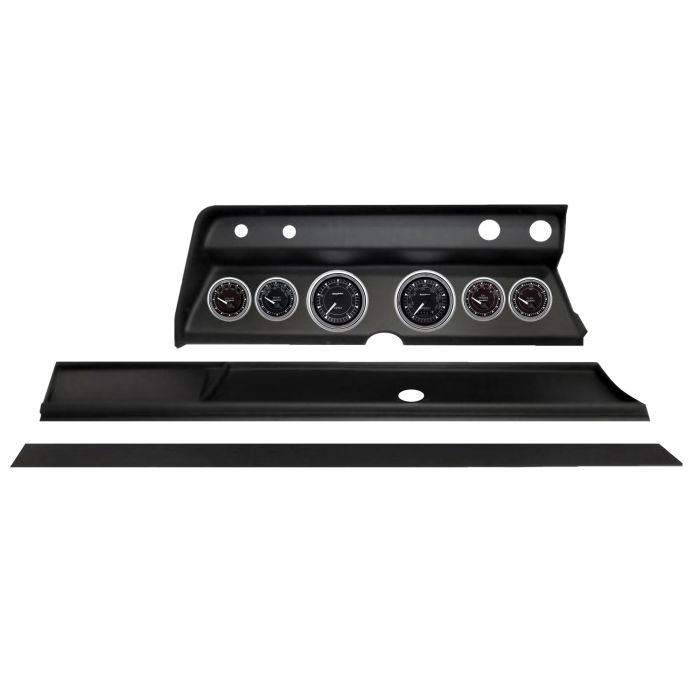 Autometer Chrono Chrome Direct Fit Dash Kit 1967 Chevy Chevelle (2 x 3-3/8in. / 4 x 2-1/16in.) - 2932-15