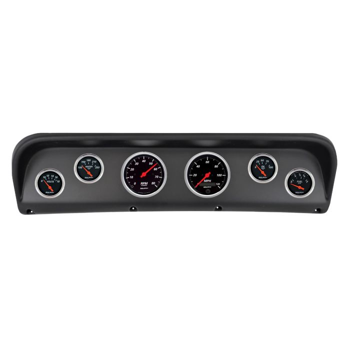 Autometer Designer Black Direct Fit Dash Kit 67-72 Ford F100 (2 x 3-3/8in. / 4 x 2-1/16in.) - 2938-06